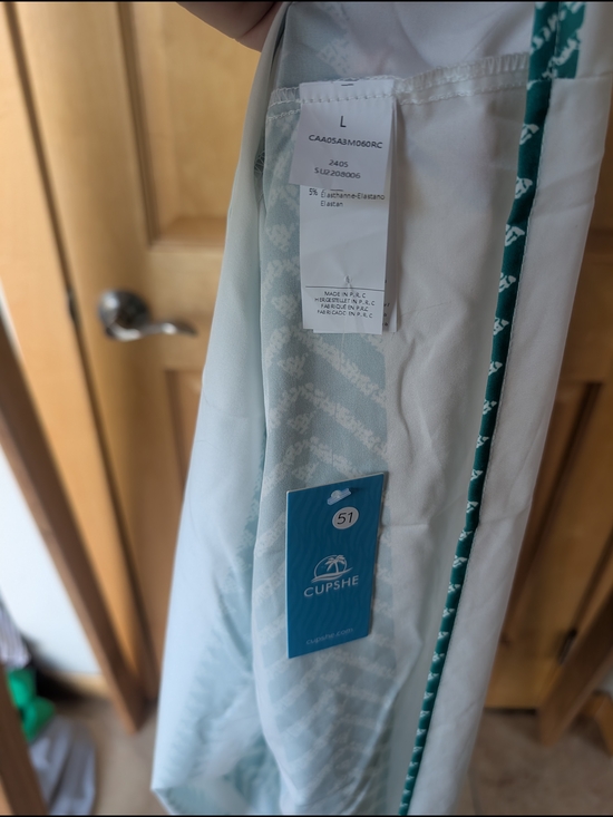 Cupshe White Midi Dress with Teal Stripe Print - Picture 5 of 7